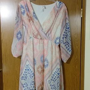 Pink Owl Women's Dress V-Neck, fully lined Sz L